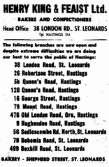 Aug. 1945 Henry King & Feaist Ltd. Advert